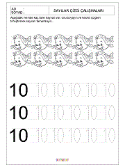 okul öncesi 1 sayısı çizgi çalışması
